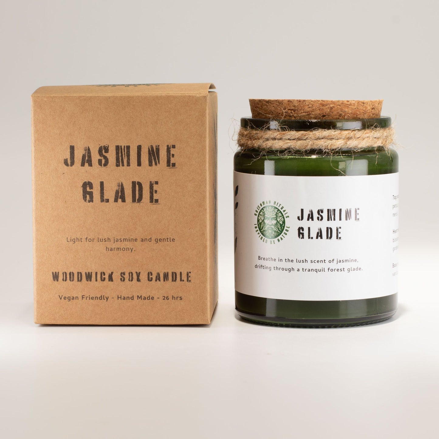 Greenman Woodwick Soy Candle - Jasmine Glade