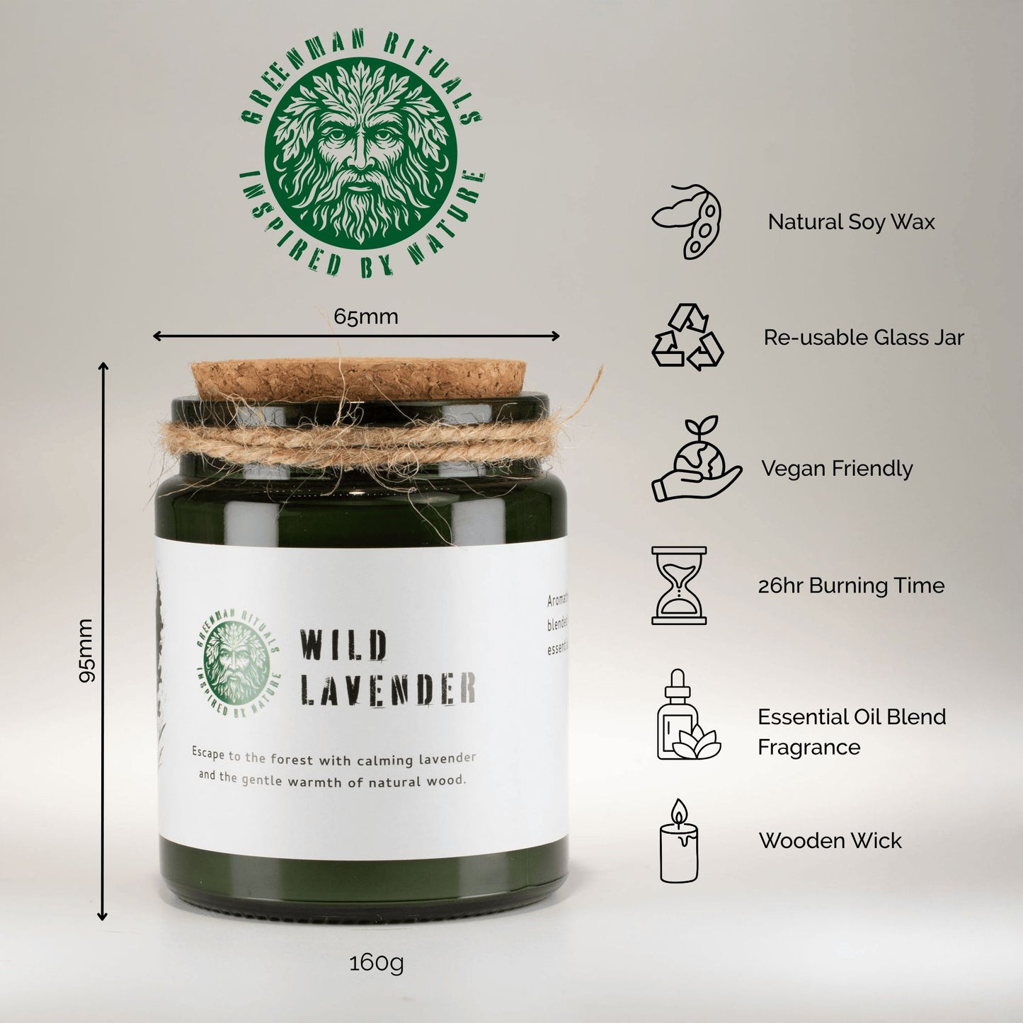 Greenman Woodwick Soy Candle - Ash & Woodsmoke