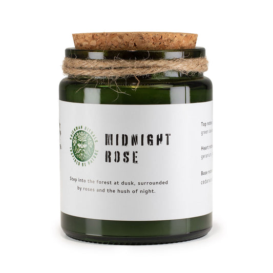 Greenman Woodwick Soy Candle - Midnight Rose